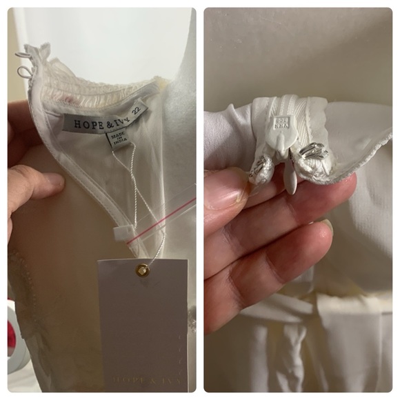 Hope & Ivy Ivory Bridal Floral Beaded & Embroidered Dress- NWT - Picture 14 of 15